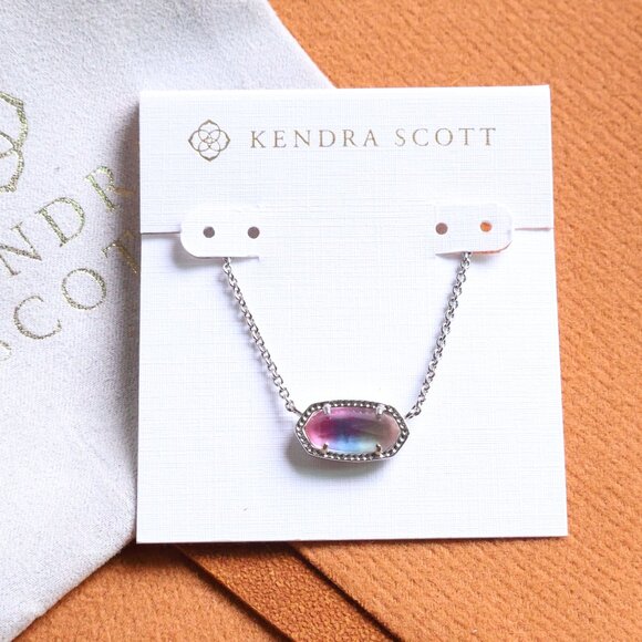 Kendra Scott Elisa Watercolor Necklace Silver - Picture 1 of 2
